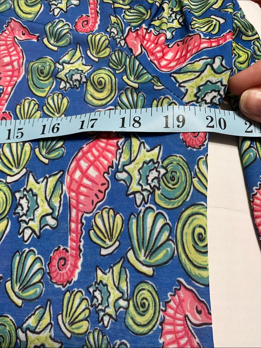 Simply Southern Blue & Pink Seahorse Print Dress Coverup Size S fits Medium also - Picture 4 of 6